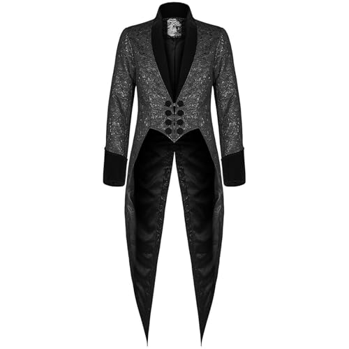 Herren Steampunk Mantel Vintage Viktorianischen Gothic Renaissance Mittelalter Jacke Halloween Cosplay Kostüm Langärmlige Steampunk Retro Jacquardjacke Mit Langem Schlitz Herren Steampunk Mantel Vintage Viktorianischen Gothic Renaissance Mittelalter Jacke Halloween Cosplay Kostüm Langärmlige Steampunk Retro Jacquardjacke Mit Langem Schlitz von HAOLEI