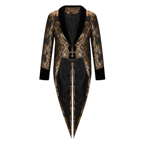 Herren Steampunk Mantel Vintage Viktorianischen Gothic Renaissance Mittelalter Jacke Halloween Cosplay Kostüm Langärmlige Steampunk Retro Jacquardjacke Mit Langem Schlitz Herren Steampunk Mantel Vintage Viktorianischen Gothic Renaissance Mittelalter Jacke Halloween Cosplay Kostüm Langärmlige Steampunk Retro Jacquardjacke Mit Langem Schlitz von HAOLEI