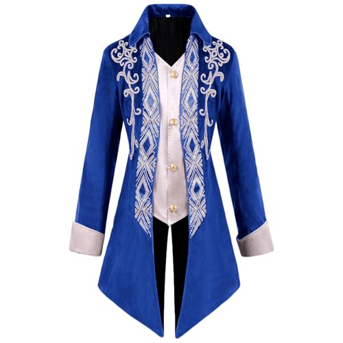Mittelalterliche Männer Vintage Jacke Retro Gothic Frack Viktorianische Mantel Silvesterparty Kostüm Steam Victorian Uniform Frackjacke Mit Revers Und Langen Ärmeln Mittelalterliche Männer Vintage Jacke Retro Gothic Frack Viktorianische Mantel Silvesterparty Kostüm Steam Victorian Uniform Frackjacke Mit Revers Und Langen Ärmeln von HAOLEI