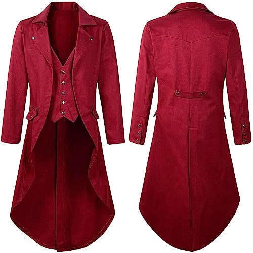 Mittelalterliche Männer Vintage Jacke Retro Gothic Viktorianische Mantel Silvesterparty Kostüm Steampunk Frack Uniform Performance Reversjacke Halloween Mittelalter Kostüme Mittelalterliche Männer Vintage Jacke Retro Gothic Viktorianische Mantel Silvesterparty Kostüm Steampunk Frack Uniform Performance Reversjacke Halloween Mittelalter Kostüme von HAOLEI