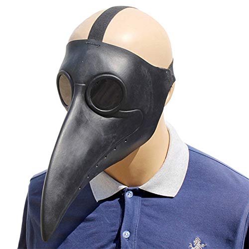 Pest Doktor Vogel Maske lange Nase Schnabel Cosplay Steampunk Halloween Kostüm Requisiten (schwarz) von HAORONG