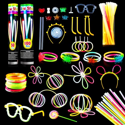367PCS Knicklichter Party Set, 150 Stück Knicklichter, mit 217 Verbinder, Neon Knicklichter Ketten Sets für Geburtstagsdekorationen, Hochzeitsfeiertaschen, Halloween, Weihnachten 367PCS Knicklichter Party Set, 150 Stück Knicklichter, mit 217 Verbinder, Neon Knicklichter Ketten Sets für Geburtstagsdekorationen, Hochzeitsfeiertaschen, Halloween, Weihnachten von HAOYULUO