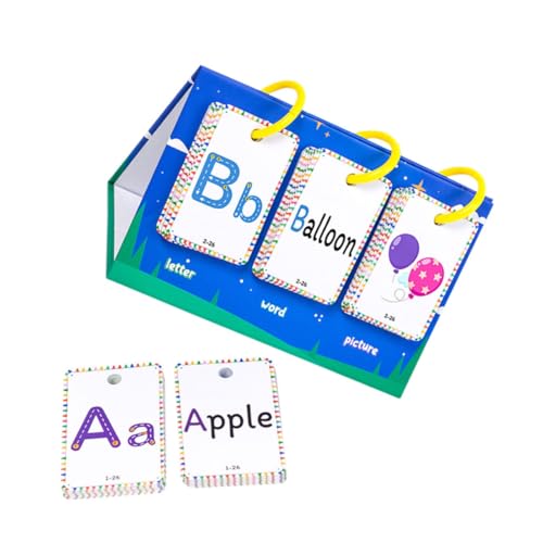 1 Satz Alphabet Lernkarten für Teiliges Set mit Wortkarten für Frühe Tragbares Lernspielzeug für Vorschule Kindergarten Hause mit Bunten Illustrationen und Robustem Design von HAPINARY