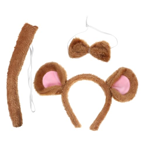 HAPINARY 1 Satz Tierkopfschmuck Haarband Mausohren Stirnband Stirnband Bogen Klein Haustiere Kleid Mauskostüm Für Erwachsene Band Tiere Ohren Party Züchten Kaffee Stoff von HAPINARY