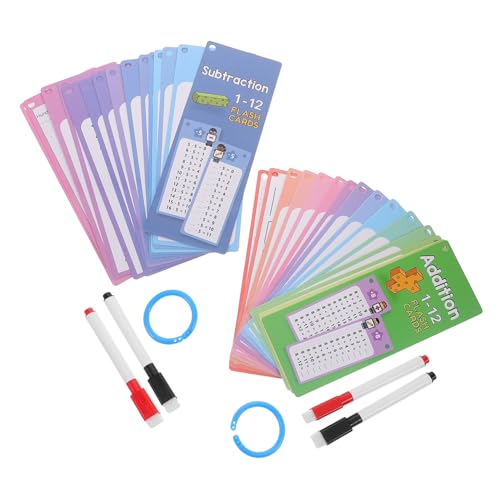 HAPINARY 1 Satz Wiederverwendbare Lernkarten für Interaktive Mathematik Karten für Addition und Subtraktion Teiliges mit Markern für Zuhause Klassenzimmer von HAPINARY