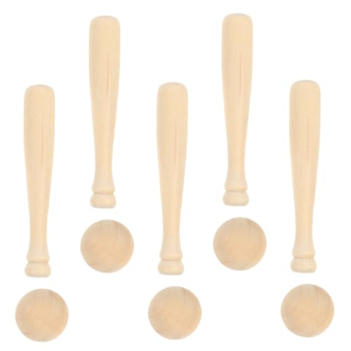 HAPINARY 1 Set Mini Baseballschläger, Handgefertigt, Graffiti Malspielzeug, Mini Ornament, DIY Baseballschläger Modelle, Mini Bastelmodelle, Miniatur Graffiti Modell Aus Holz, Baseball von HAPINARY