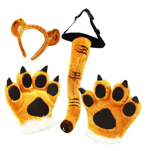 HAPINARY 1 Set Tiger Stirnband Set, Tiger Kostümschwänze, Kinder Tierkostüm, Tiger Halloween Zubehör, Tiger Stirnbänder, Stirnband Und Handschuhe, Tierkostüme Für Mädchen, Halloween HAPINARY 1 Set Tiger Stirnband Set, Tiger Kostümschwänze, Kinder Tierkostüm, Tiger Halloween Zubehör, Tiger Stirnbänder, Stirnband Und Handschuhe, Tierkostüme Für Mädchen, Halloween von HAPINARY