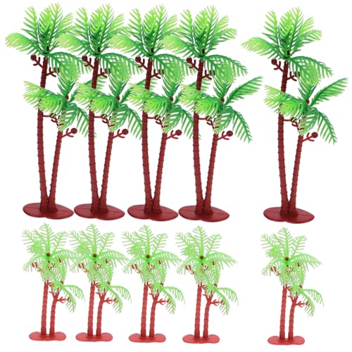 HAPINARY 10 Stück Teiliges Miniatur Kokosnussbaum aus Langlebigem PVC Realistische Dekoration für Sandtische Kuchen und Pflanzen Farbecht Tropisches für Vielseitige Dekoideen von HAPINARY