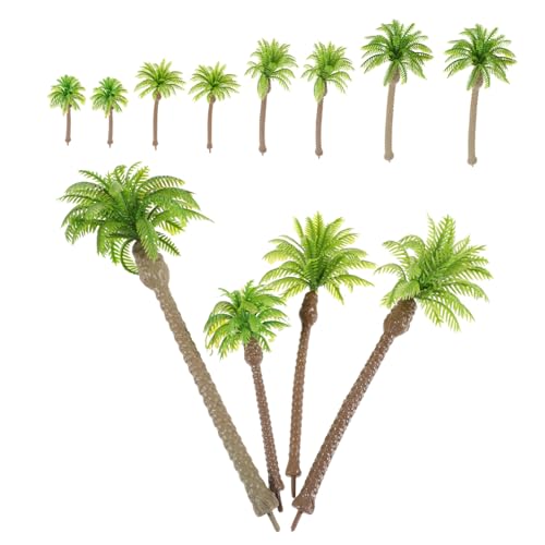 HAPINARY 12 Stück Sandtisch, Kokosnussbaum Simulationspflanzenmodell, Mini Landschaftszubehör, Mini Palmen Simulationsbaummodell, Mini Pflanzendekor, Mini Landschaftspflanzendekor, Mini von HAPINARY