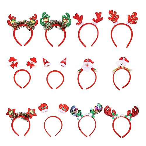 HAPINARY 12 Stück Teiliges Weihnachts Haarband für Leichte Langlebige Stirnbänder mit Santa Schneemann und Rentiergeweih Motiven als Festlicher Kopfschmuck für Weihnachtsfeiern und HAPINARY 12 Stück Teiliges Weihnachts Haarband für Leichte Langlebige Stirnbänder mit Santa Schneemann und Rentiergeweih Motiven als Festlicher Kopfschmuck für Weihnachtsfeiern und von HAPINARY