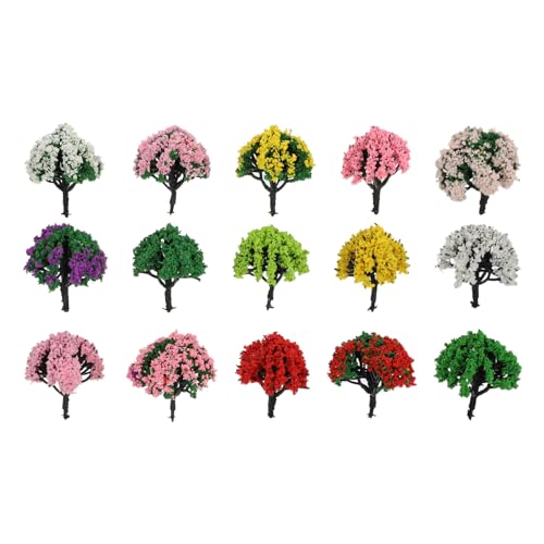 HAPINARY 15St Kleine Baum Modelle bürodeko büro Dekoration Landschaftsmodell Bäume gefälschte Baumdekoration Landschaftsmodellbaum Baummodelle Kunststoff Miniatur Gefälschte Bäume von HAPINARY
