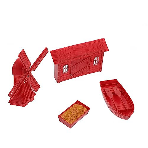 HAPINARY 16St rotes Farmmodell für Kinderbauernhöfe Bauernspielzeug Trog Farm SIM bauernhofspielzeug Farm Modellbau Miniatur-Layout-Requisite Tischdekoration aus Sand PVC von HAPINARY