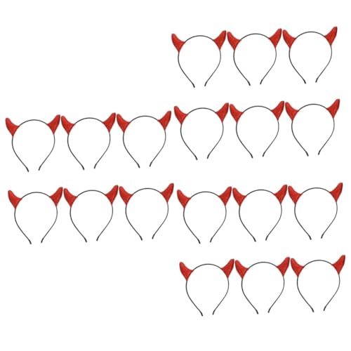 HAPINARY 18 Stück Teufelshörner Haarreif Teiliges Halloween Stirnband Glitzernde Kopfbedeckung für Kostümparty und Cosplay Deko für Karneval und Festlichkeiten von HAPINARY