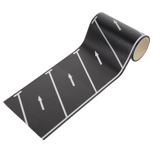 HAPINARY 1Roll Kinderspurband Schienen Straßenaufkleberband Kinderband Straßenband für Spielzeugautos Bauklebeband Auto Garage Bahngleisband Verkehrsspielzeug Papier Schwarz von HAPINARY