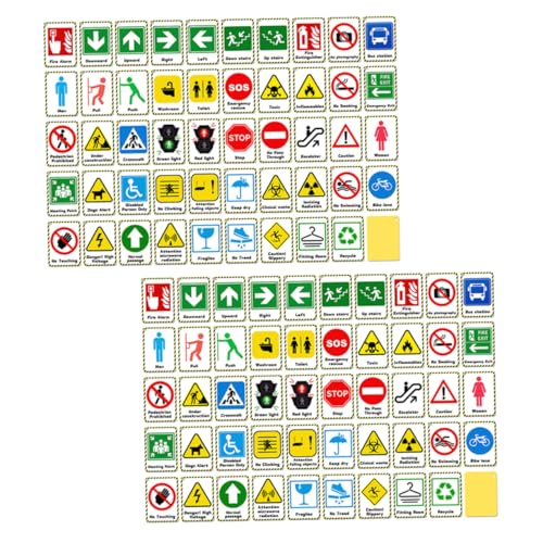 HAPINARY 2 Satz Lernkarten Verkehrsschilder Realistische Bilder Farbige Illustrationen Robustes Material Tragbar Frühe Kognitive Entwicklung von HAPINARY