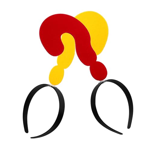 HAPINARY 2 Stück Fragezeichen Stirnbänder für Karneval Geburtstagsfeiern Cosplay Abnehmbare Haaraccessoires Schwarz mit und Gelbem Fragezeichen von HAPINARY
