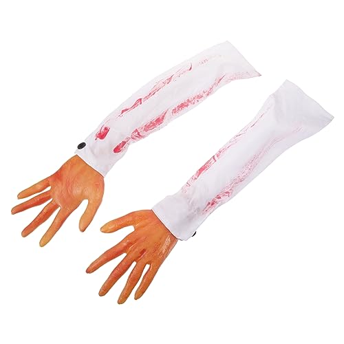 HAPINARY 2 Stücke Halloween Falsche Blutige Hand Requisiten Gruselige Faux Hand Für Party Dekoration Künstliche Armhände Simulierter Armhände von HAPINARY