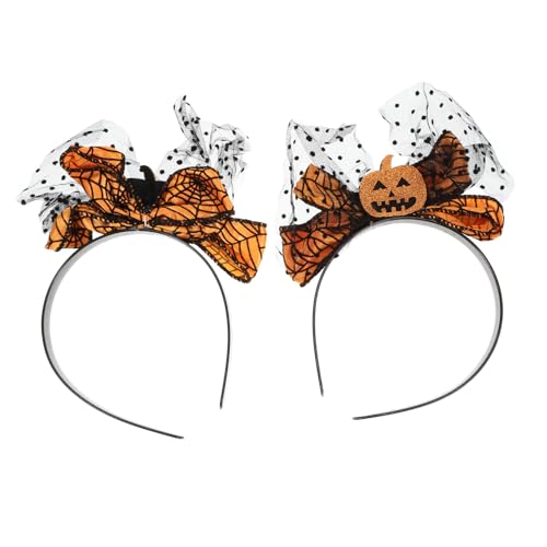 HAPINARY 2 Stück Halloween Kürbis Haarschmuck Langlebige Hautfreundliche Stirnbänder mit Schleife Party und Kostüm Accessoires für Familie und Familien bei Halloween Karneval und Festen von HAPINARY