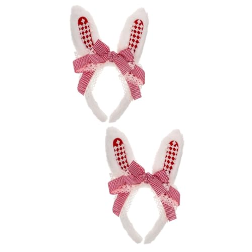 HAPINARY 2 Stück Hasenohren Haarreif mit Schleife Langes Kaninchenohren Stirnband für Perfektes Cosplay Kostüm Zubehör für Partys Karneval und Ostern Niedliches Accessoire von HAPINARY
