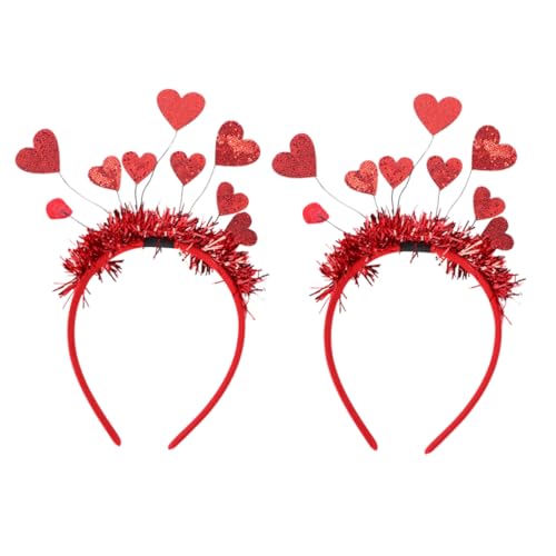 HAPINARY 2 Stück Herz Haarschmuck für Valentinstag Glitzernde Haarreifen für Hochzeiten und Partys Leicht und Bequem Partyaccessoire für Festliche Anlässe von HAPINARY