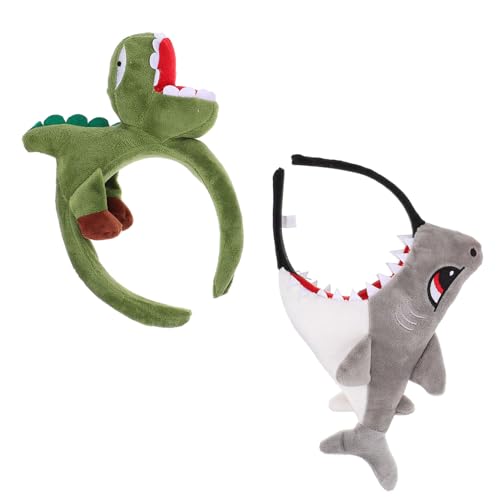 HAPINARY 2 Stück Lustige Tier Haarreifen für Plüsch und Dinosaurier Kopfband Adorable Cartoon Haarschmuck für Partys und Kostüme von HAPINARY