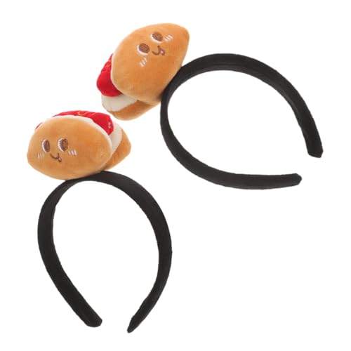 HAPINARY 2 Stück Lustiges Hot Dog Stirnband Cartoon Haarreif für Erwachsene Strapazierfähiges Stoffmaterial Bequemes Halloween Cosplay Kopfschmuck Einfach zu Tragen für Party und Kostüm von HAPINARY