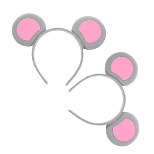 HAPINARY 2 Stück Mouse Ohren Haarreif Flexible Passform Komfortabel Stilvoll Tierohren Kostüm Zubehör für Damen Mädchen Halloween Karneval Cosplay Party von HAPINARY