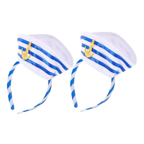 HAPINARY 2 Stück Navy Sailor Stirnband Dekoration Party Haarbänder Nautische Kappe Haarreifen Seemann Kostüm Zubehör Matrosen Kopfbedeckung von HAPINARY