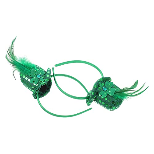HAPINARY 2 Stück Patrick's Day Haarreifen mit Grünen Glitzerhut Festliches Kopfschmuck für Karneval Party und Feierlichkeiten Leicht Bequem und Auffällig von HAPINARY