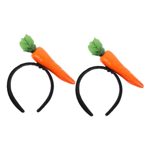 HAPINARY 2 Stück Plüsch Karotten Haarreif Weicher Cartoon Kopfschmuck für Ostern Realistisches Design Lustiges Accessoire für Karneval und Kostümpartys von HAPINARY