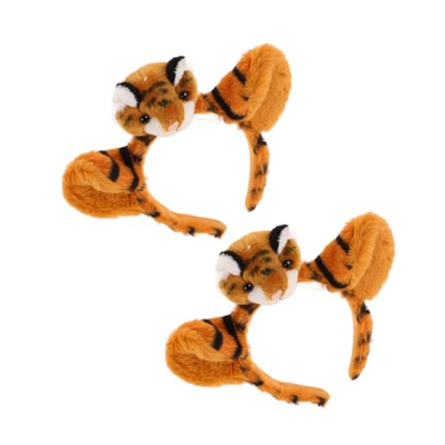 HAPINARY 2 Stück Plüsch Tigerohren Haarband Weiches Stirnband Tierohren für Mädchen Faschingskostüme Halloween Party Cosplay Kostüm Zubehör Karneval Karnevalsspiele von HAPINARY