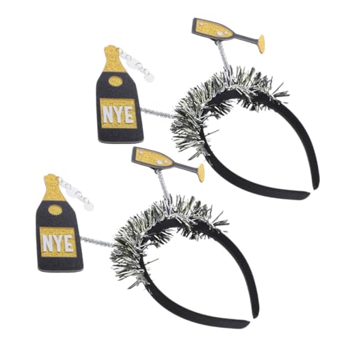 HAPINARY 2 Stück Teiliges Neujahrs Haarreif mit Flaschen Design aus Robustem Kunststoff Festlicher Kopfschmuck für Silvester Party Foto Requisiten Modisches Accessoire für Erwachsene und HAPINARY 2 Stück Teiliges Neujahrs Haarreif mit Flaschen Design aus Robustem Kunststoff Festlicher Kopfschmuck für Silvester Party Foto Requisiten Modisches Accessoire für Erwachsene und von HAPINARY