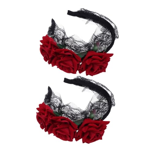 HAPINARY 2 Stück Teiliges Rosen-haarband mit Spitze Künstliche Rosenblüten Dekoratives Halloween-haarschmuck-accessoire für Damen Vielseitig für Kostümpartys und Fotoshootings HAPINARY 2 Stück Teiliges Rosen-haarband mit Spitze Künstliche Rosenblüten Dekoratives Halloween-haarschmuck-accessoire für Damen Vielseitig für Kostümpartys und Fotoshootings von HAPINARY