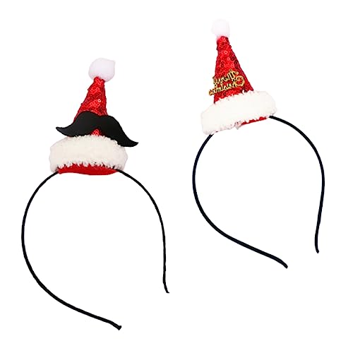 HAPINARY 2 Stück Teiliges Weihnachts Haaraccessoire mit Glitzerhut Haarband Festliche Haarschmuck Dekoration für Partys Cosplay und Familienfeiern von HAPINARY