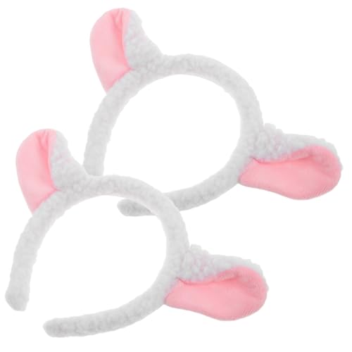 HAPINARY 2 Stück Weiches Lammohren und Hörner Haarband aus Elastisch Komfortabel Vielseitig für Kostüm Cosplay Party und Fotoshootings Weiß für Erwachsene von HAPINARY