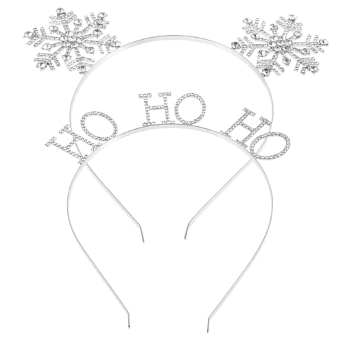 HAPINARY 2 Stück Weihnachtliches Teiliges Schneeflocken Haarband Festliches Party Accessoire mit Xmas Elementen Dekoratives Stirnband für Damen und Mädchen für Weihnachtsfeiern und Kostüme von HAPINARY