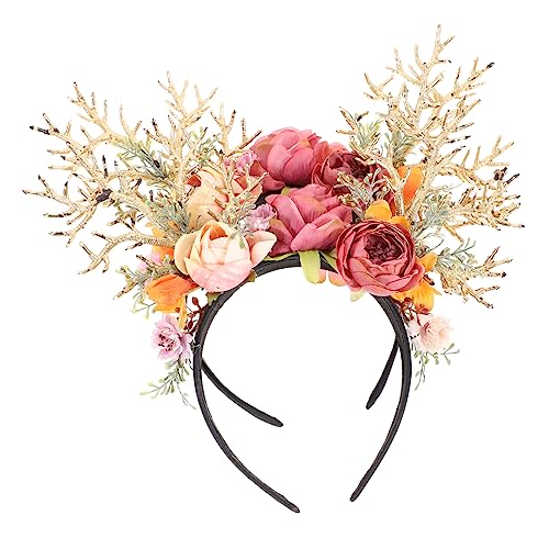 HAPINARY 2 Stück Weihnachts Geweih Haarreif Rentier Stirnband Haarschmuck Damen Mädchen Party Kostüm Kopfschmuck für Weihnachten Festliche Cosplay Headbands von HAPINARY