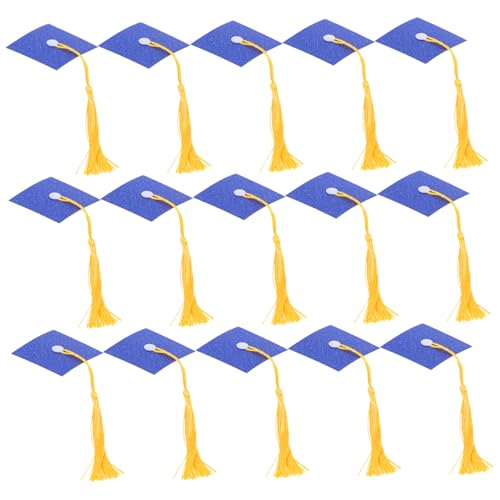 HAPINARY 20 Satz Mini Abschlusskappen Kuchenaufsätze Teiliges Blaue Doktorhut Dekorationen für Abschlussfeiern Cupcake Topper und Flaschendekorationen Stilvolle Party Accessoires von HAPINARY