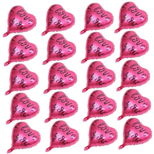 HAPINARY 20 Stück Teiliges Herzform Aluminiumfolie Ballon Set Schwarz und Rosa Langlebig Geruchsfrei für Hochzeits und Verlobungsdekoration Partyhintergrund und Fotorequisiten von HAPINARY