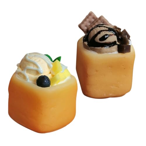 HAPINARY 2stücke Mini-dessertbecher Mit Miniatur-Eiscreme Und Toast Für Puppenhaus Puppenhaus-dessertspielzeug Puppenhaus-küchenzubehör DIY-puppenhaus-Ornament von HAPINARY
