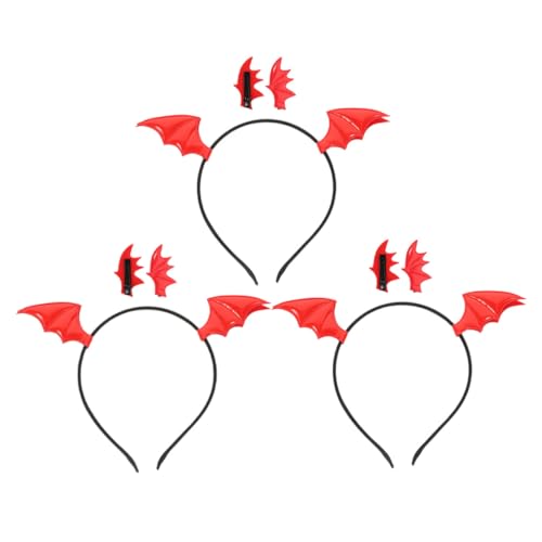 HAPINARY 3 Satz Teiliges Fledermaus Haarreif Leichtes Halloween Haarschmuck Haarclip Komfortabler Stilvoller Kopfschmuck für Kostümpartys Cosplay und Festliche Anlässe von HAPINARY