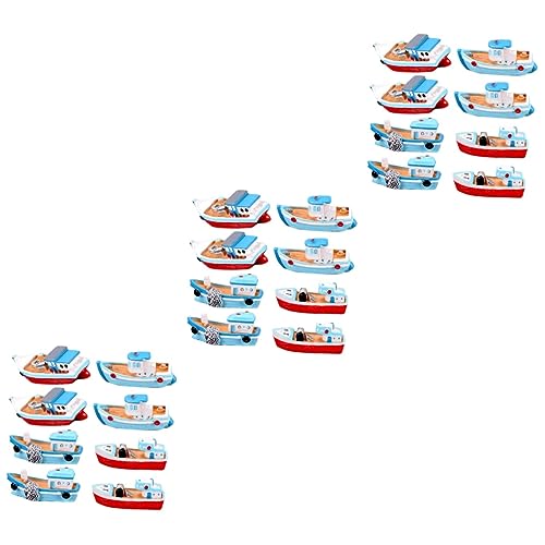 HAPINARY 3 Sets Miniatur-fischerboot-Modell Aus Kunstharz Nautische Bootsdekoration Heimdekoration Für Puppenhäuser Für Jungen Und Mädchen 8 Stück * 3 von HAPINARY