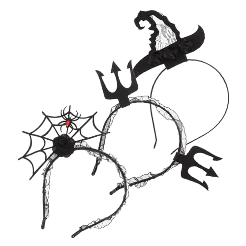HAPINARY 3 Stück Teiliges Halloween Stirnband Spinnen Netz Haarreif und Kopfband für Kostümpartys Cosplay und Halloween Dekoration Leicht und Bequem von HAPINARY