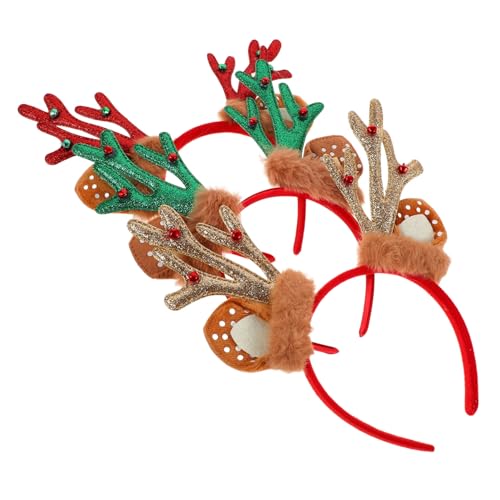 HAPINARY 3 Stück Teiliges Rentier Haarreifen mit Weichen Geweihen und Ohren Festliche Kopfbedeckung für Erwachsene und Accessoire für Weihnachtsfeiern und Kostümpartys von HAPINARY