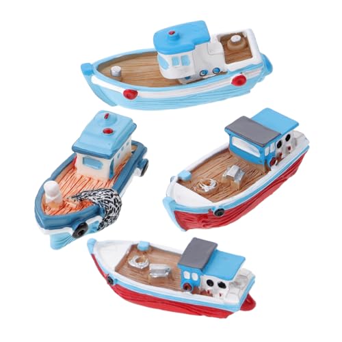 HAPINARY 4 Stück Fischerboot Ornamente, Kunstharz, Fischerboot Modell, Schrankdekoration, Innendekoration, Heimdekor Zubehör, Miniatur Fischerboot Modell, Schlafzimmer, Fischerboot, HAPINARY 4 Stück Fischerboot Ornamente, Kunstharz, Fischerboot Modell, Schrankdekoration, Innendekoration, Heimdekor Zubehör, Miniatur Fischerboot Modell, Schlafzimmer, Fischerboot, von HAPINARY