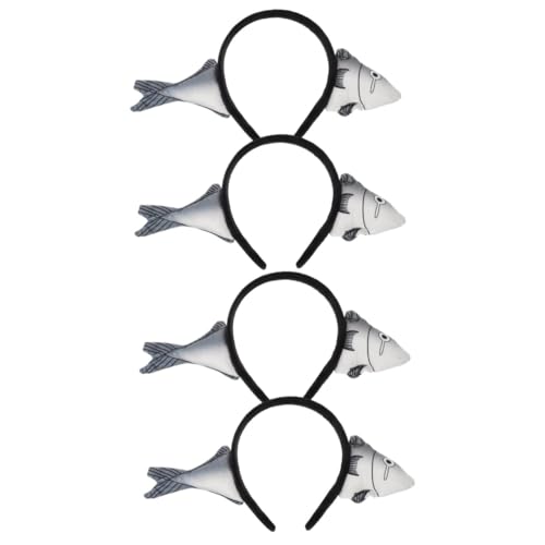 HAPINARY 4 Stück Gesalzener Fisch Stirnband Bilden lustige haarbänder Bekleidung lustiges Halloween-Stirnband Halloween-Tier-Stirnband haarschmuck haircharm Partyzubehör Haarreifen Plüsch von HAPINARY