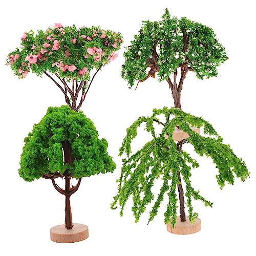 HAPINARY 4 Stück Simulationslandschaftsbaum, Miniatur Simulationsmodell, Landschaftsbaum, Kiefer, Cupcake Topper, Künstlicher Mini Baum, Miniatur Landschaftsbausatz, Mikro von HAPINARY