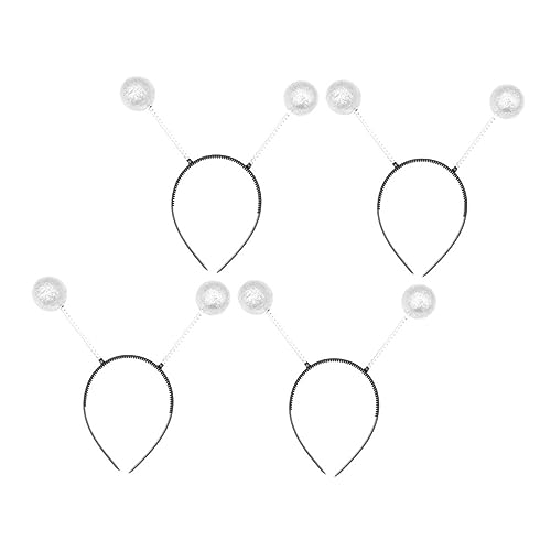 HAPINARY 4 Stück Teiliges Haarreifen Glänzenden Zarten Schaumstoffbällen Langlebig und Modisch Geeignet für Party Cosplay Hochzeit und Festliche Anlässe Komfortabel und Sicher zu Tragen von HAPINARY