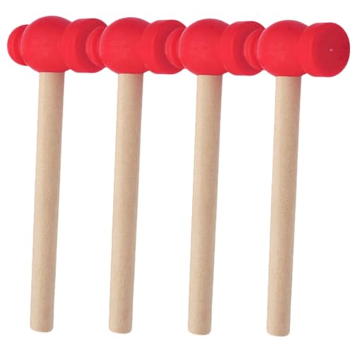 HAPINARY 4 Stück Teiliges Holzhammer mit Glatter Oberfläche Sicher und Realistisch Fördert Feinmotorik und Kreativität für Rollenspiele und Geburtstagsgeschenke von HAPINARY