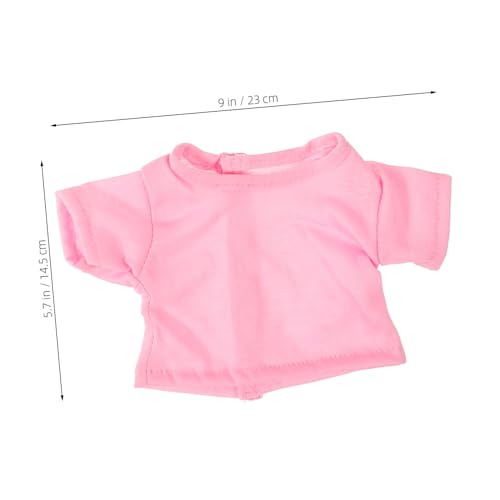 HAPINARY 4 Stück Teiliges Puppenkleidungs Bären T Shirts Weiß Rosa Blau Schwarz Weiche Detailreiche T Shirts für Kleine Stofftiere und Puppen Kostüme für Niedliche Sammlerpuppen von HAPINARY